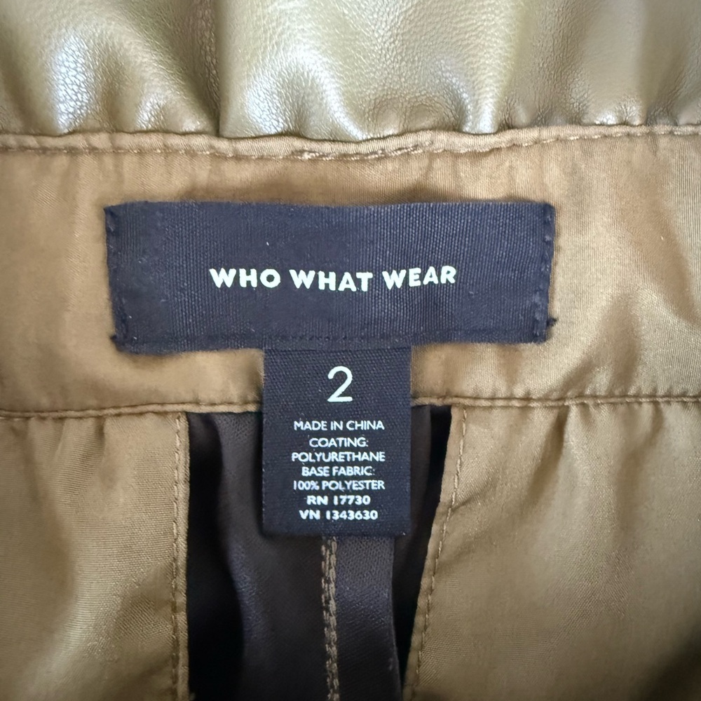Who What Wear Paperbag Waist Faux Leather Pants - Picture 3 of 11